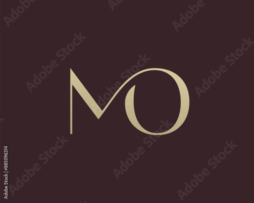 MO letter logo icon design. Classic style luxury initials monogram.