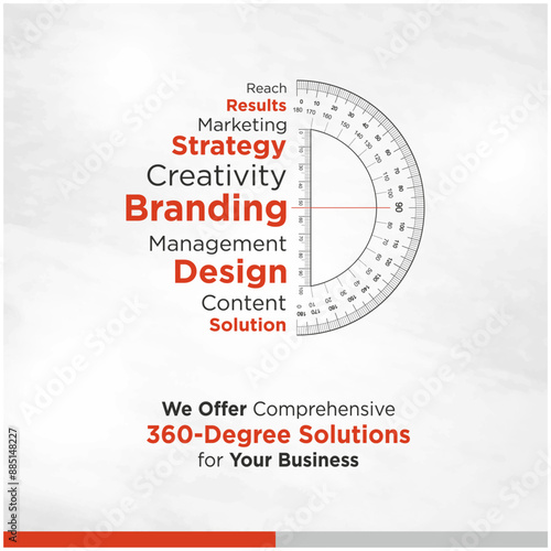 Advertising, Branding, Digital Marketing Services Design Template. 360 Degree Solutions for your Business