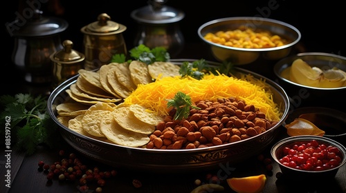 Dal pakwan is an authentic Sindhi breakfast. It is a combination of deepfried, crisp and unpuffed Maida puris served with Daal made using chana or split chickpea. selective 