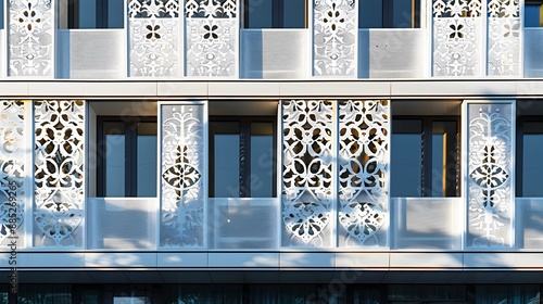 A facade with openwork elements of a residential image