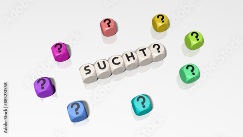 Buchstabenwürfel bilden das Wort Sucht