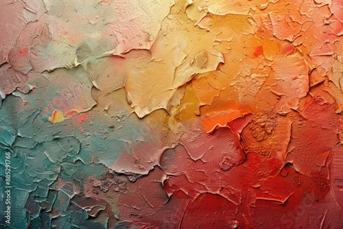 Thick oil paint texture with a palette knife in warm colors