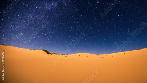 Landscape sand dune night sky stars