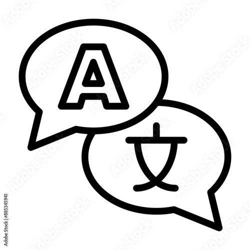 Translator Vector Line Icon Design