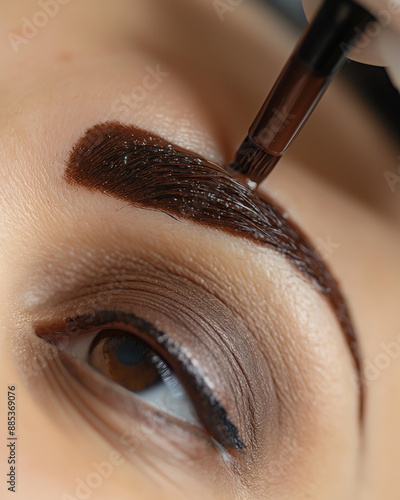 applying eyebrow tint