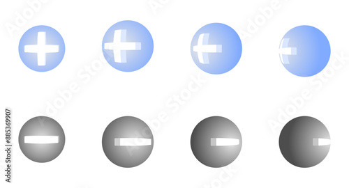 positive and negative ion set vector illustration isolated on white background.