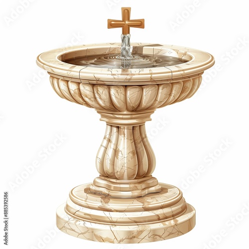 A 3D holy water font clipart Christian accessory