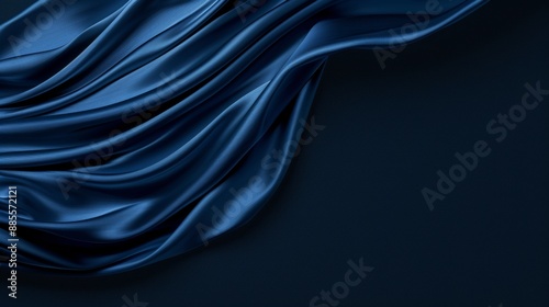 Elegant blue satin fabric texture for luxurious background design