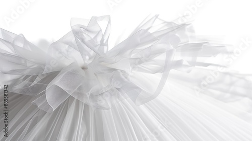 Practice tutu with layers of tulle, capturing its lightness and volume. Isolate white background