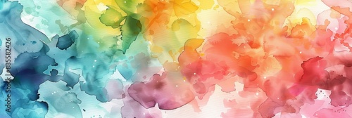 Abstract Watercolor Background with Blending Colors - A colorful abstract watercolor painting with flowing colors and textures creating a dynamic and vibrant background.