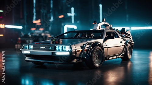 Back to the Future Car in Scene