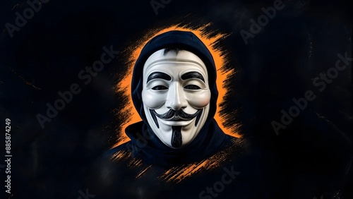 Hacker with anonymous mask