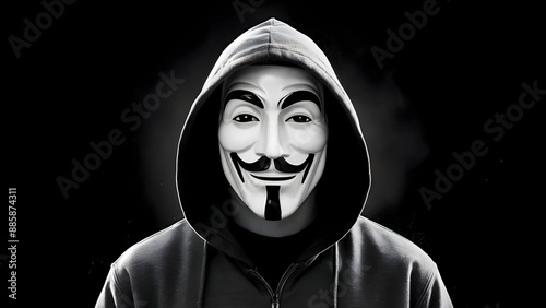 Hacker with anonymous mask