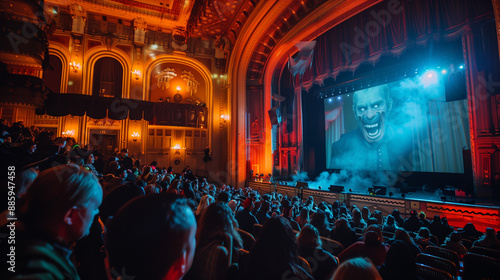 People watching ghost movies in the cinema