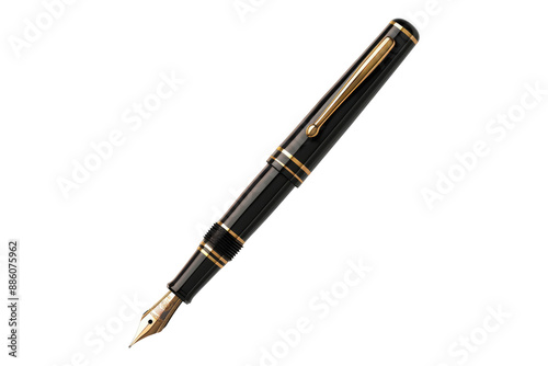 A fountain pen with a touch of classic isolated on transparent background