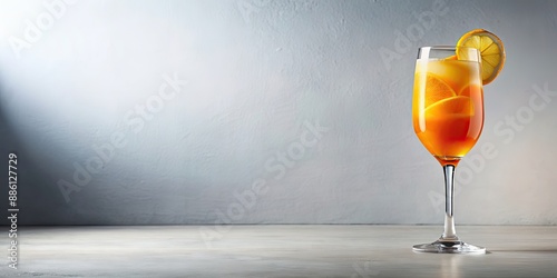 Cocktail orange et jaune dans un style minimaliste et photor?aliste, cocktail, orange, jaune, minimaliste, photor?aliste