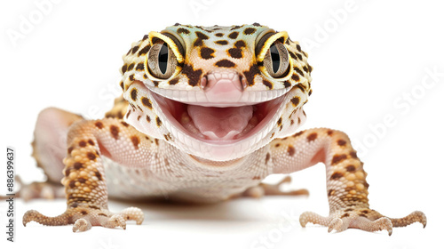 leopard gecko on white background