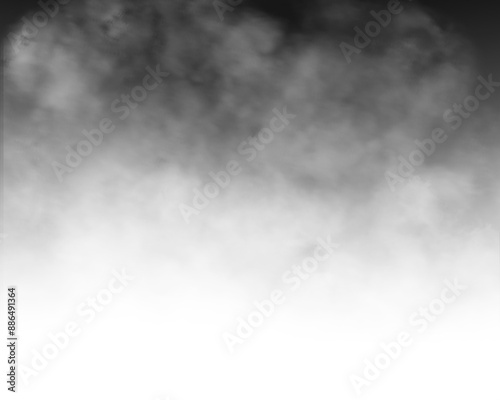 Black gradient transparent fog smoke cloud