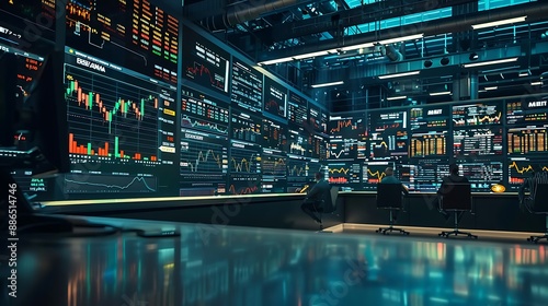 A futuristic stock exchange, illuminated by screens showing real-time cryptocurrency transactions, investors engaged in high-speed trading, blockchain ensuring transparency and security.