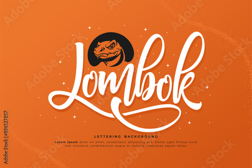 lombok lettering background vector design