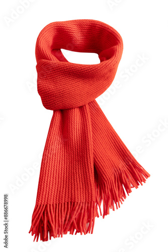 Red scarf isolated on white.