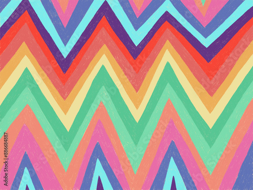 wavy line pencil texture background. Colorful pencil texture sketch zigzag line background.