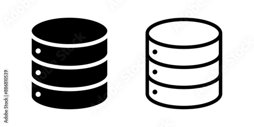 Database icon set. database storage sign. Flat illustration of vector icon on white background