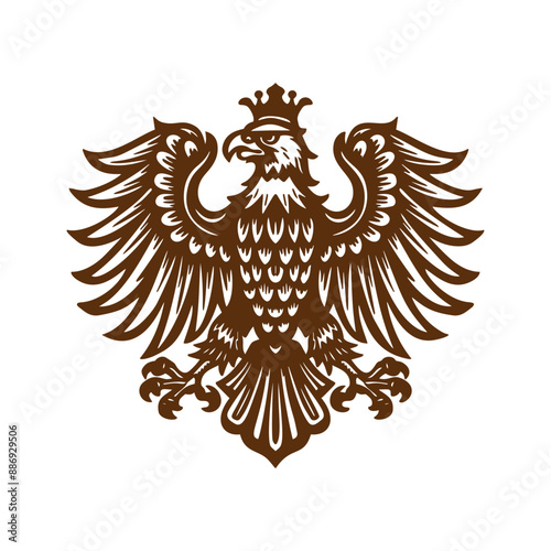 logo emblem coat of arms heraldic eagle .vector illustration