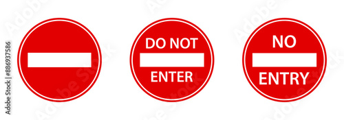 No entry sign set