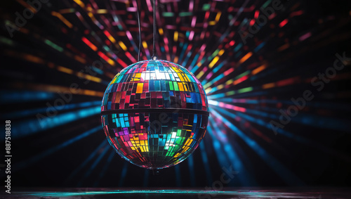 Disco sphere on a dark background
