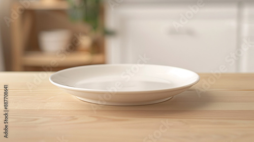 a white plate on a table