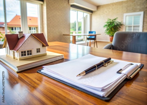 A clutter-free desk with papers, folders, and a pen, highlighting a home purchase or rental contract, conveying a sense of professional legal guidance.