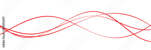 Thin line wavy background. Abstract black lines wave curve motion on white background vector. Red abstract wave thin curved lines graphic for design, coloring abstract thin wave.