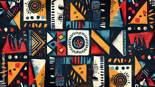 Abstract pattern in native African style. Vector illustration. Traditional African abstract painting