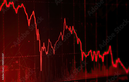 "Red Stock Market Graph Going Down"