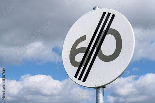 Dutch road sign: end of 60 km/h speed limit