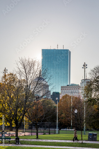 overlooking john hancock building from boston common