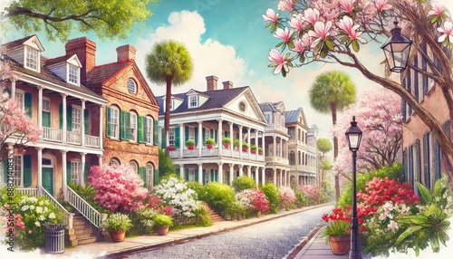 A Spring day in Charleston, South Carolina, features antebellum homes, magnolias and cobblestone streets