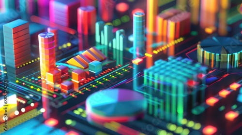 digital illustration of a treasury's investment diversification strategy, represented by various asset classes in different colors