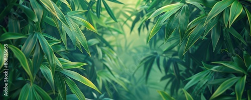 tropical leaves flat design bamboo front view natural forest theme animation vivid