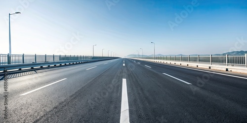 Empty asphalt highway with a straight track , road, highway, empty, asphalt, straight, track, transportation, travel