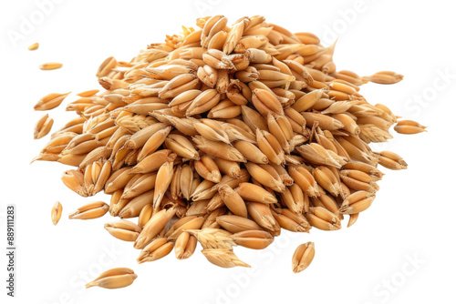 Pile of wheat grains isolated on transparent background