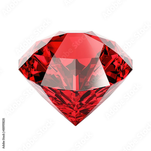 red sapphire or stone isolated on white