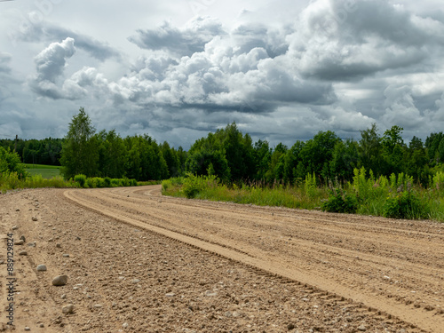 photo of dirt road, simple country road, graded road