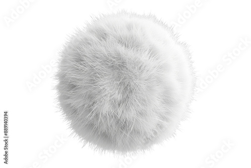 White fluffy ball isolated on transparent background