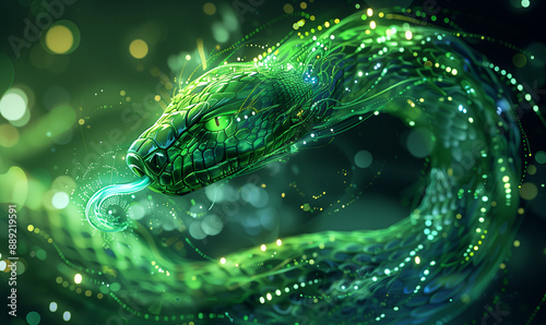 Green snake - symbol of new year 2025