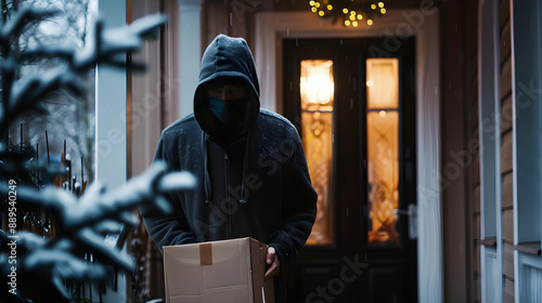 Hooded Package Thief Caught Red-Handed on Doorstep pirate doorstep stealing