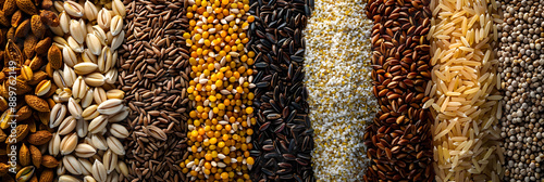 A Vibrant Close-Up of Diverse and Colorful Grains, Showcasing Nature's Rich Textures and Essential Food Staples