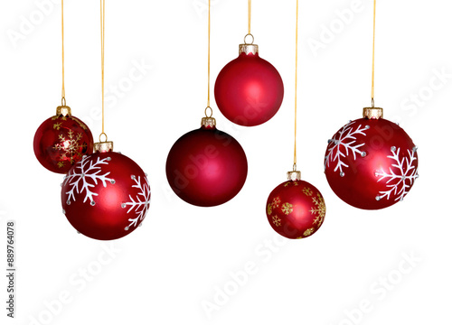 christmas balls isolated on white