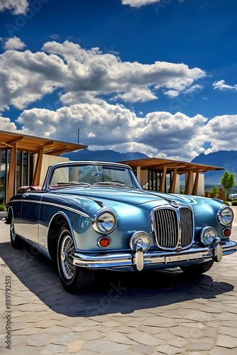 Iconic 1967 Luxury Classic Car Showcased in Pristine Condition against Serene Backdrop